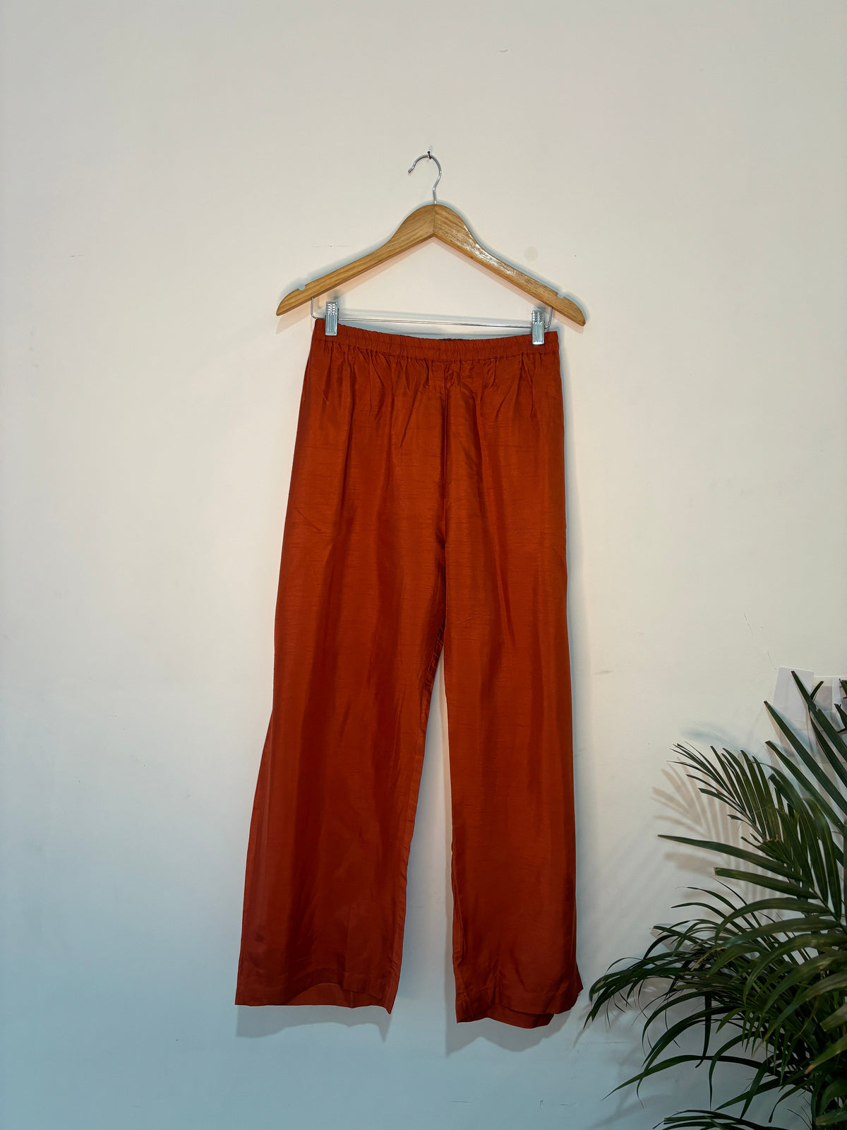 trueBrowns Orange Silk Straight Co Ord Set | Grocsy