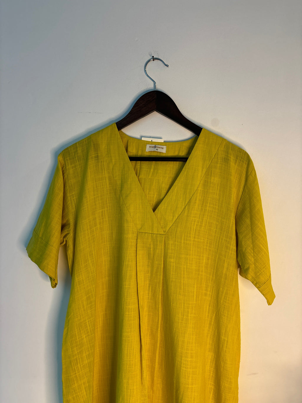trueBrowns Lime Slub Long Kurta | Grocsy