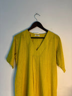 trueBrowns Lime Slub Long Kurta | Grocsy