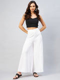 InWeave Solid White Palazzo | Grocsy