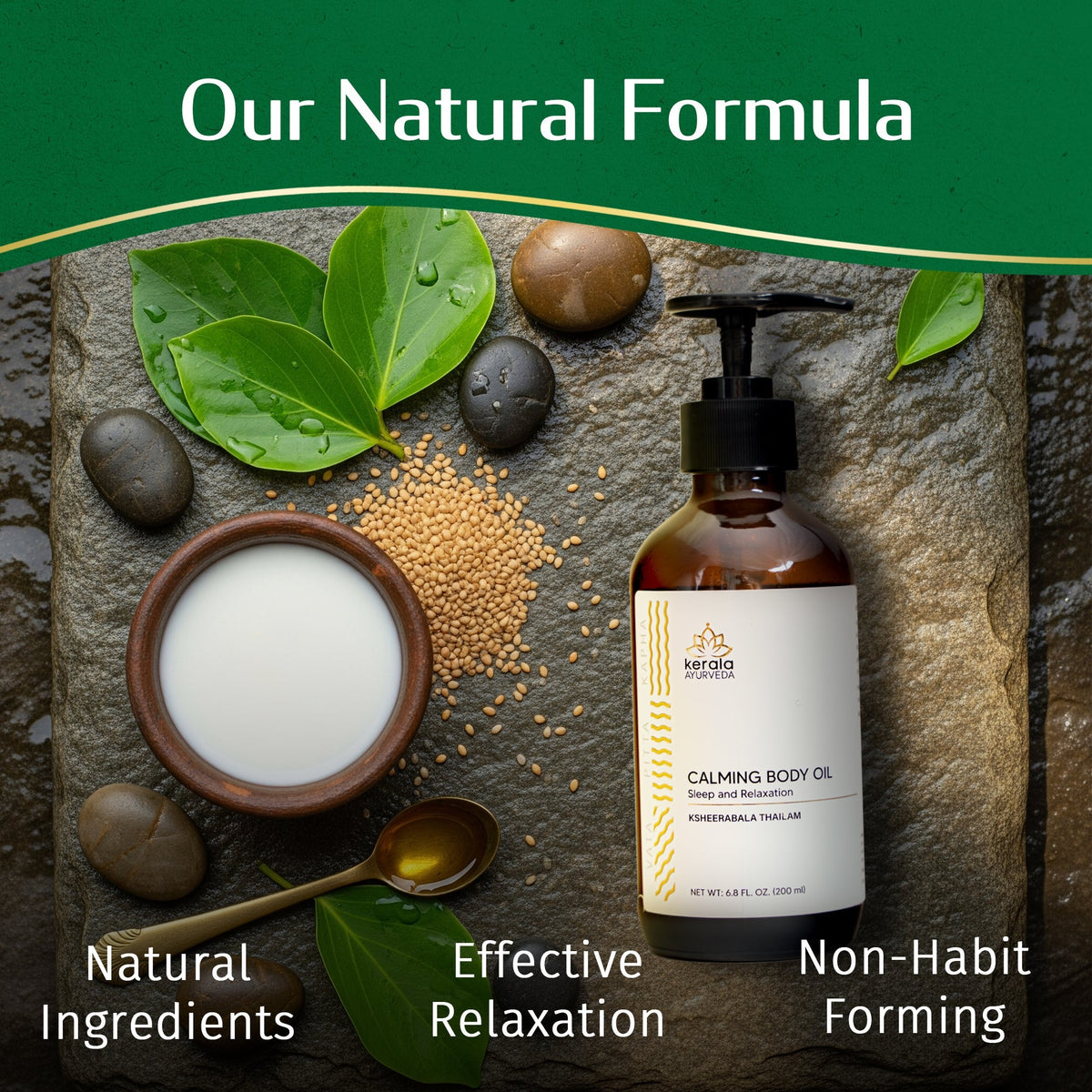 Kerala Ayurveda USA Calming Body Oil - Ksheerabala Thailam | Grocsy