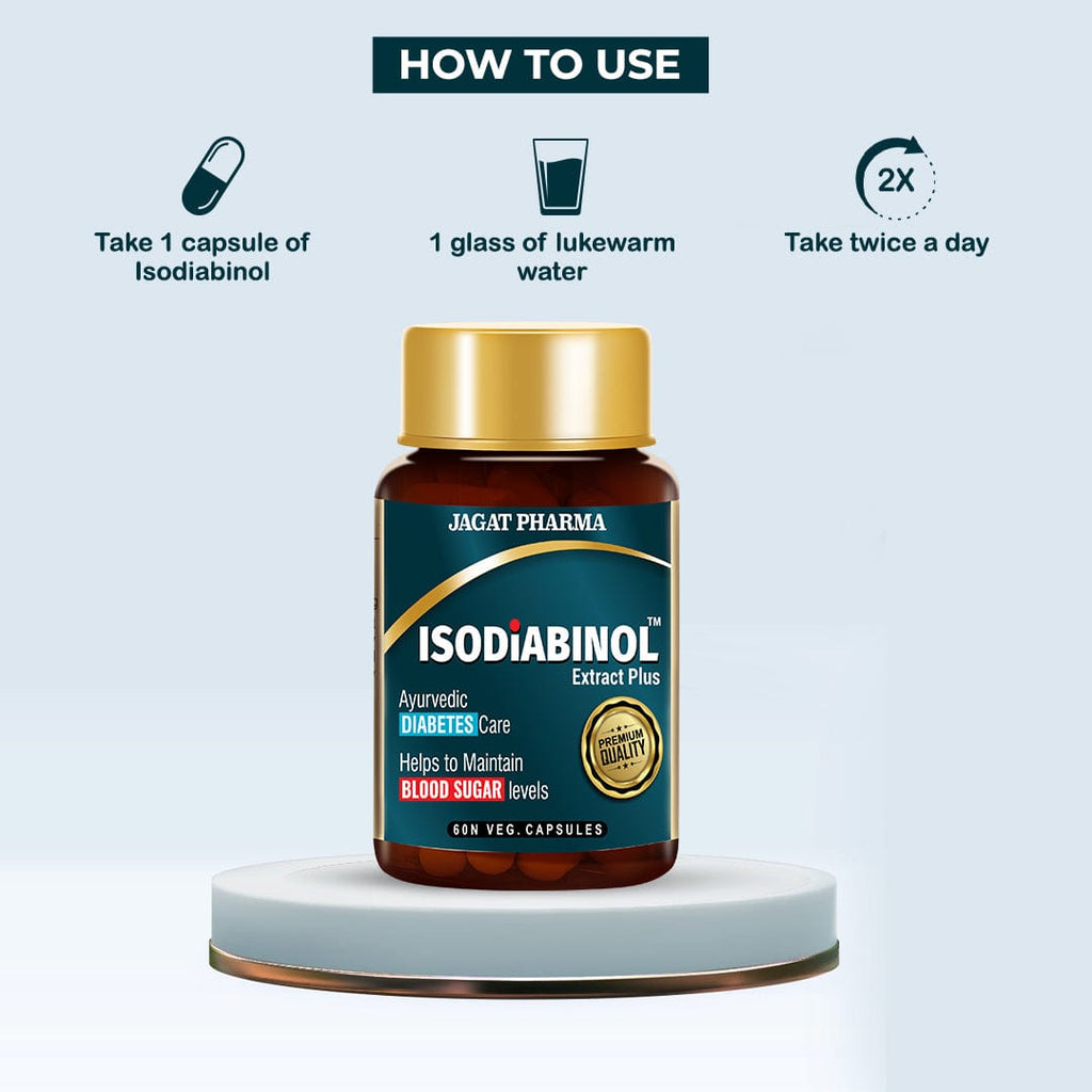 Jagat Pharma ISODIABINOL Capsules 100% Ayurvedic Diabetes Care 60 Caps | Grocsy