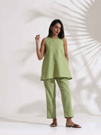 trueBrowns Green Slub Co-ord Set | Grocsy