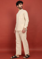 Fabmade Ivory Ease Short Kurta Co-Ord Set | Grocsy