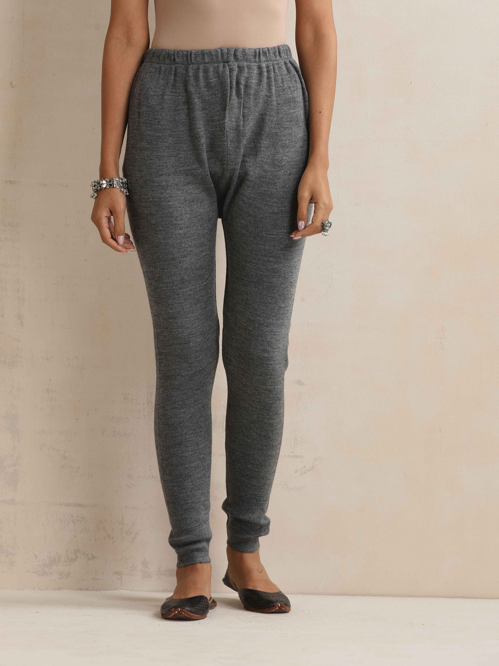 trueBrowns Grey Woollen Leggings | Grocsy