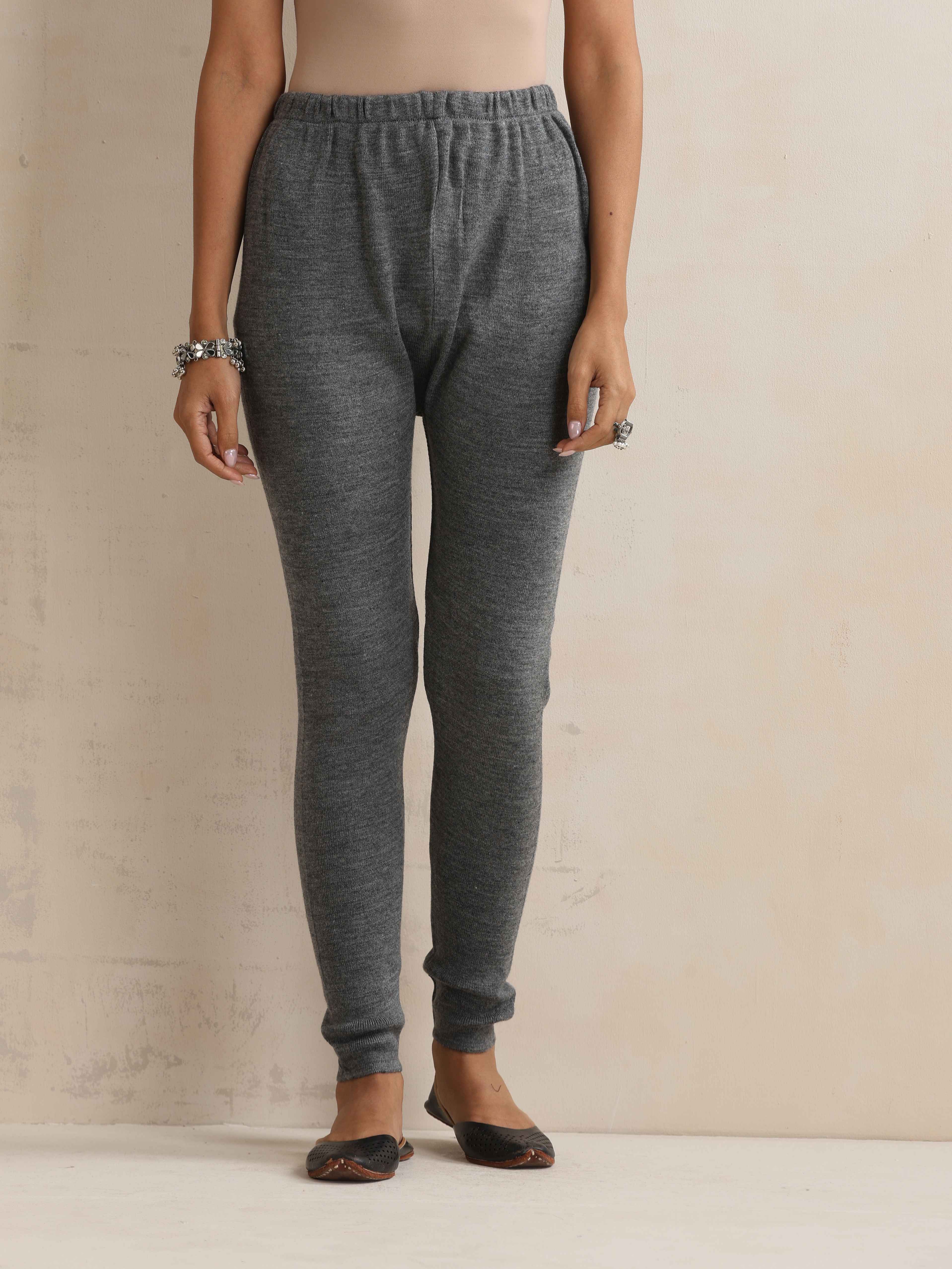 trueBrowns Grey Woollen Leggings | Grocsy