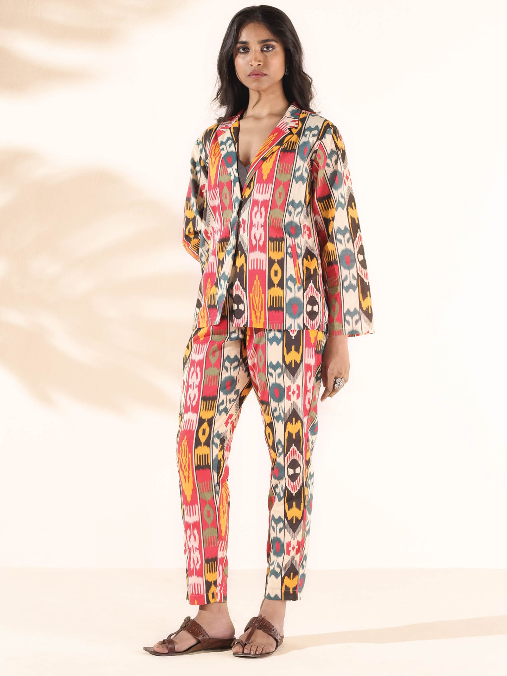 trueBrowns Cola Cotton Ikat Pant Suit Set | Grocsy