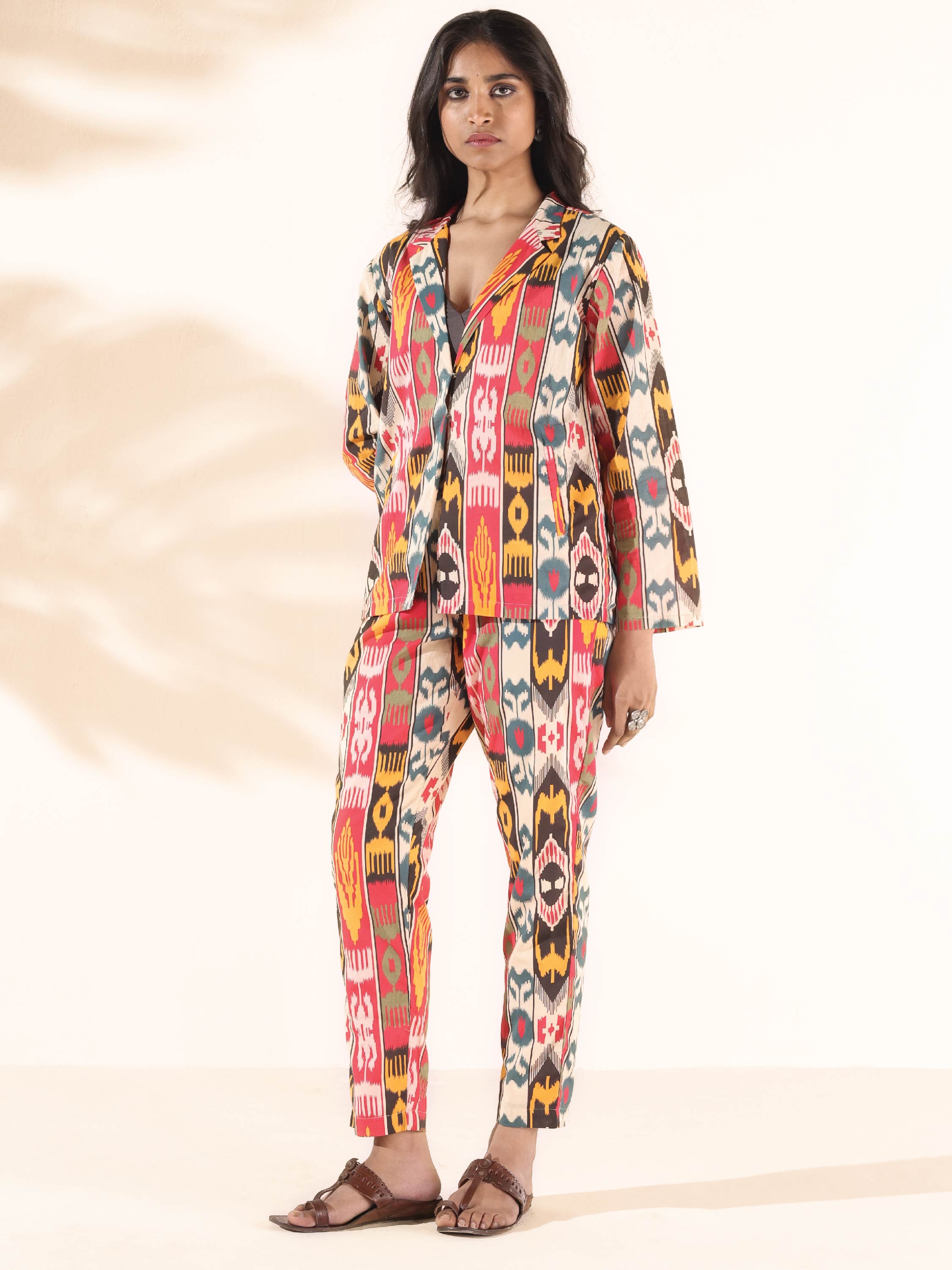 trueBrowns Cola Cotton Ikat Pant Suit Set | Grocsy