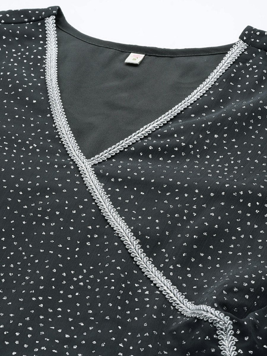 Ahalyaa Printed Angrakha Gotta Patti Kurta With Palazzos | Grocsy