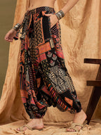 InWeave Black Multi Ethnic Harem Pant | Grocsy