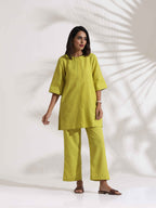 trueBrowns Lime Slub Co-ord Set | Grocsy