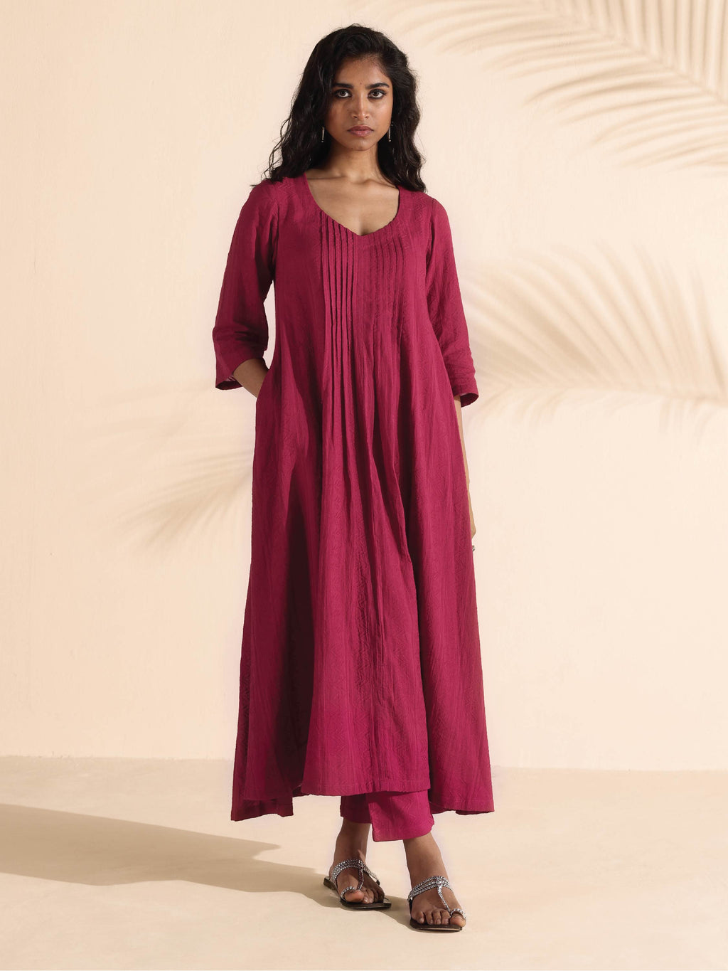 trueBrowns Carrot Cotton Dobby Kurta Pant Set | Grocsy