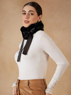 InWeave Women's Black Fur Neckpiece | Grocsy
