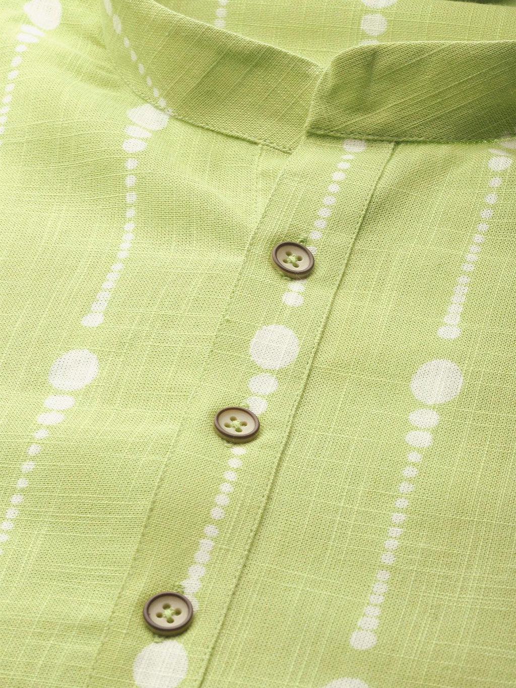 Fabmade Lime Green And White Printed Straight Kurta | Grocsy