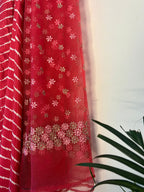 trueBrowns Pink Leheriya Saree | Grocsy