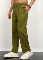 Fabmade Olive Linen Trousers | Grocsy