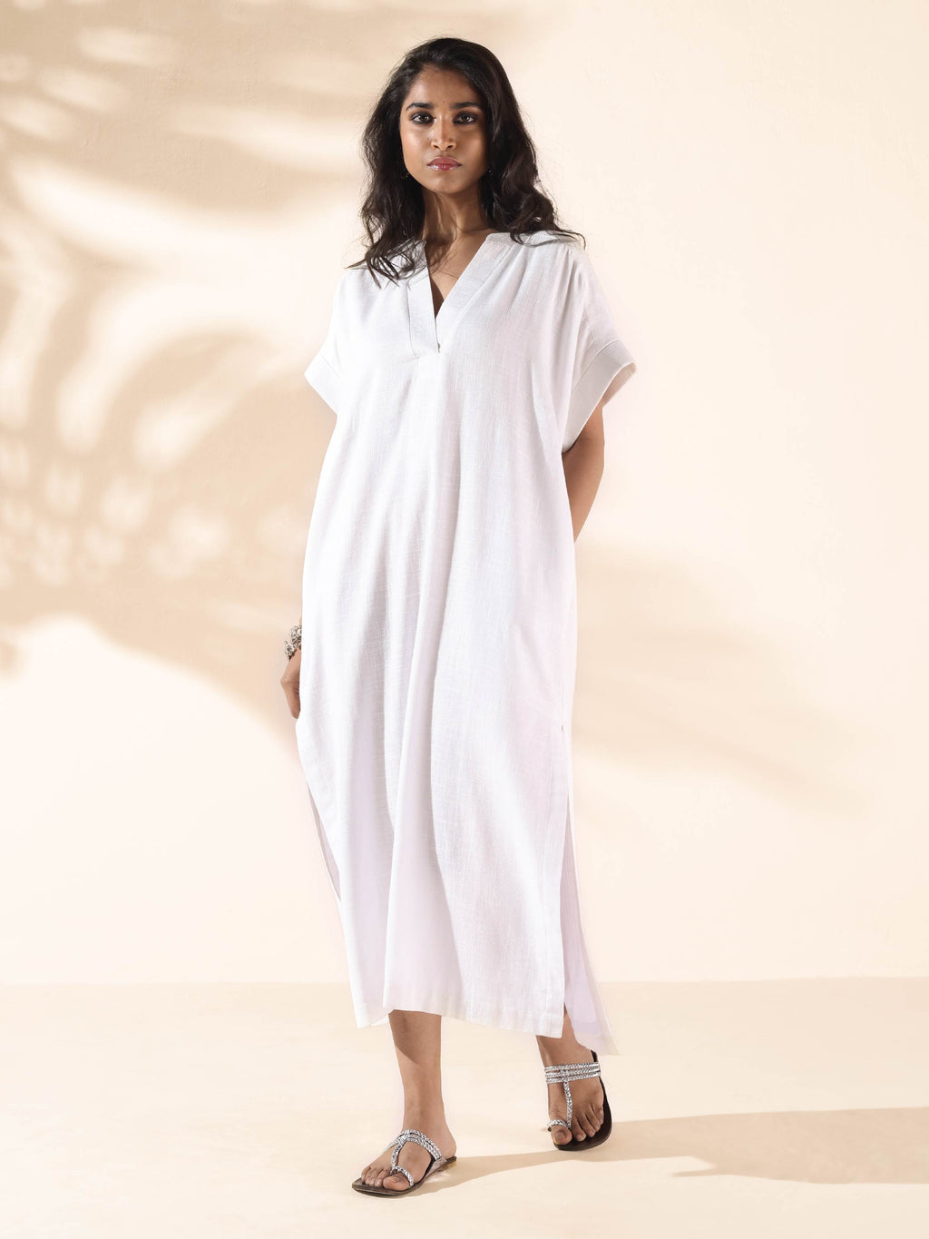 trueBrowns White Cotton Oversized Dress | Grocsy