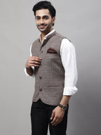 Even Apparels Men's Beige Pure Wool Nehru Jacket | Grocsy