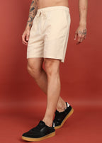 Fabmade Men Beige Cotton Regular Shorts | Grocsy