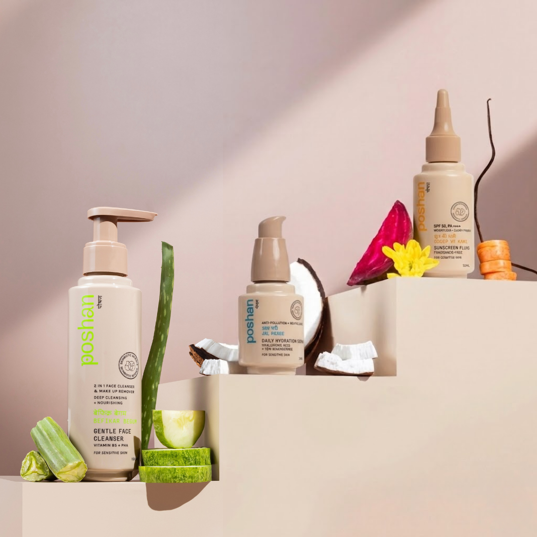 Poshan Skincare Your Daily Poshan 2-Min Essentials Routine! | Grocsy