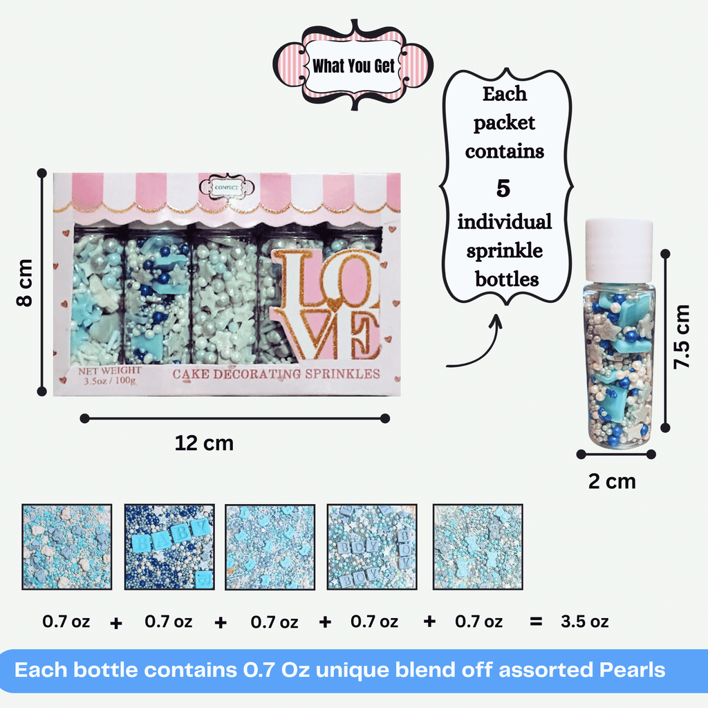 Confect Boys Baby Shower Sprinkles | Edible Sprinkles Assorted | Grocsy