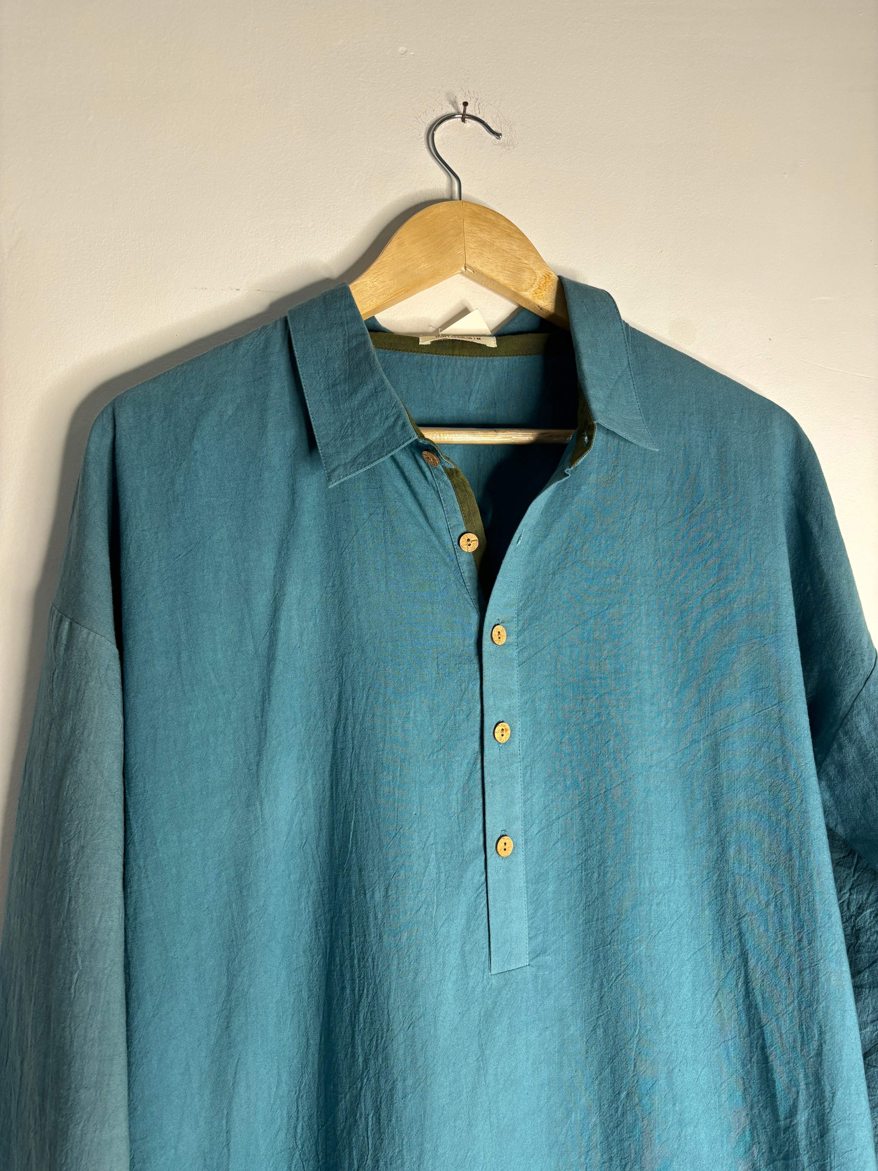 trueBrowns Blue Slub Men's Shirt | Grocsy