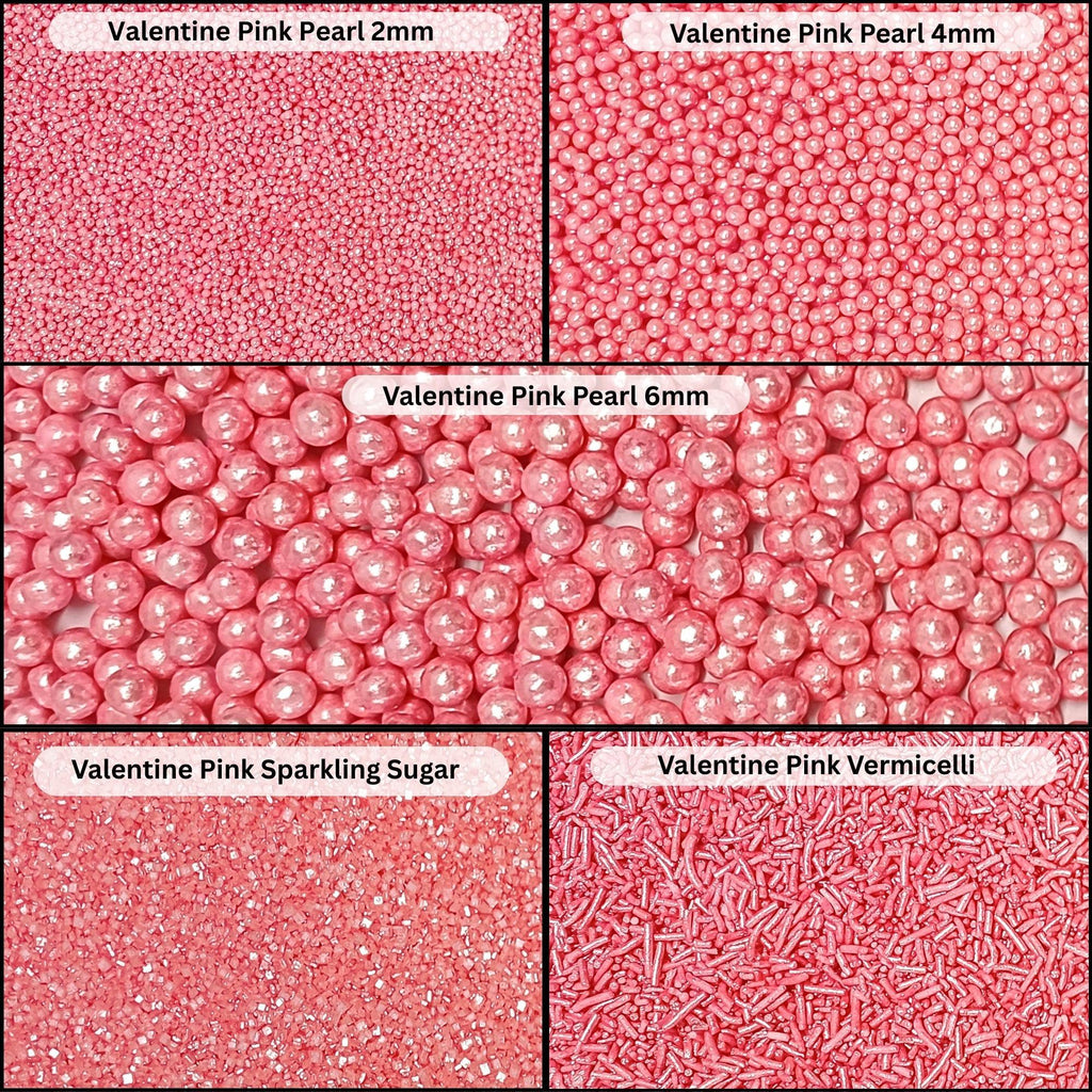 Confect Sprinkles for Cakes & Cupcakes Decoration | USP-27(Valentine Pink) | Grocsy