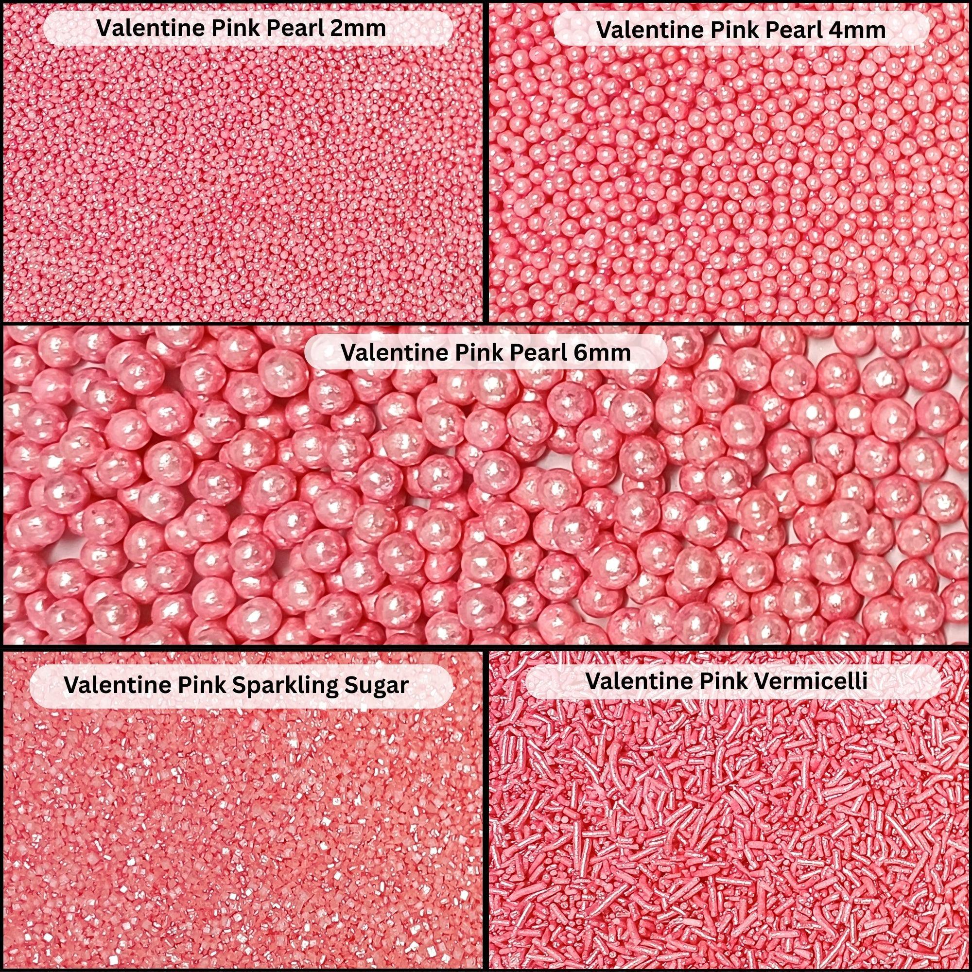 Confect Sprinkles for Cakes & Cupcakes Decoration | USP-27(Valentine Pink) | Grocsy