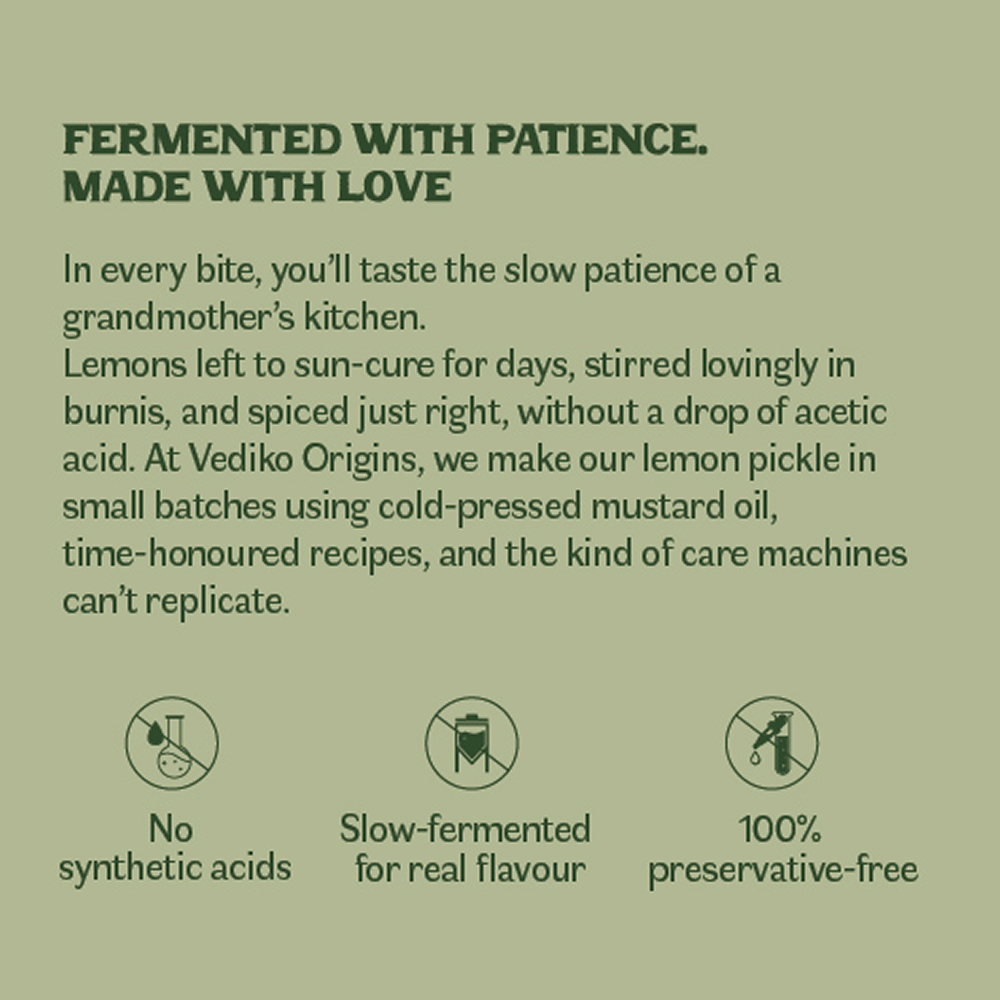 Vediko Origins Lemon Pickle | Grocsy