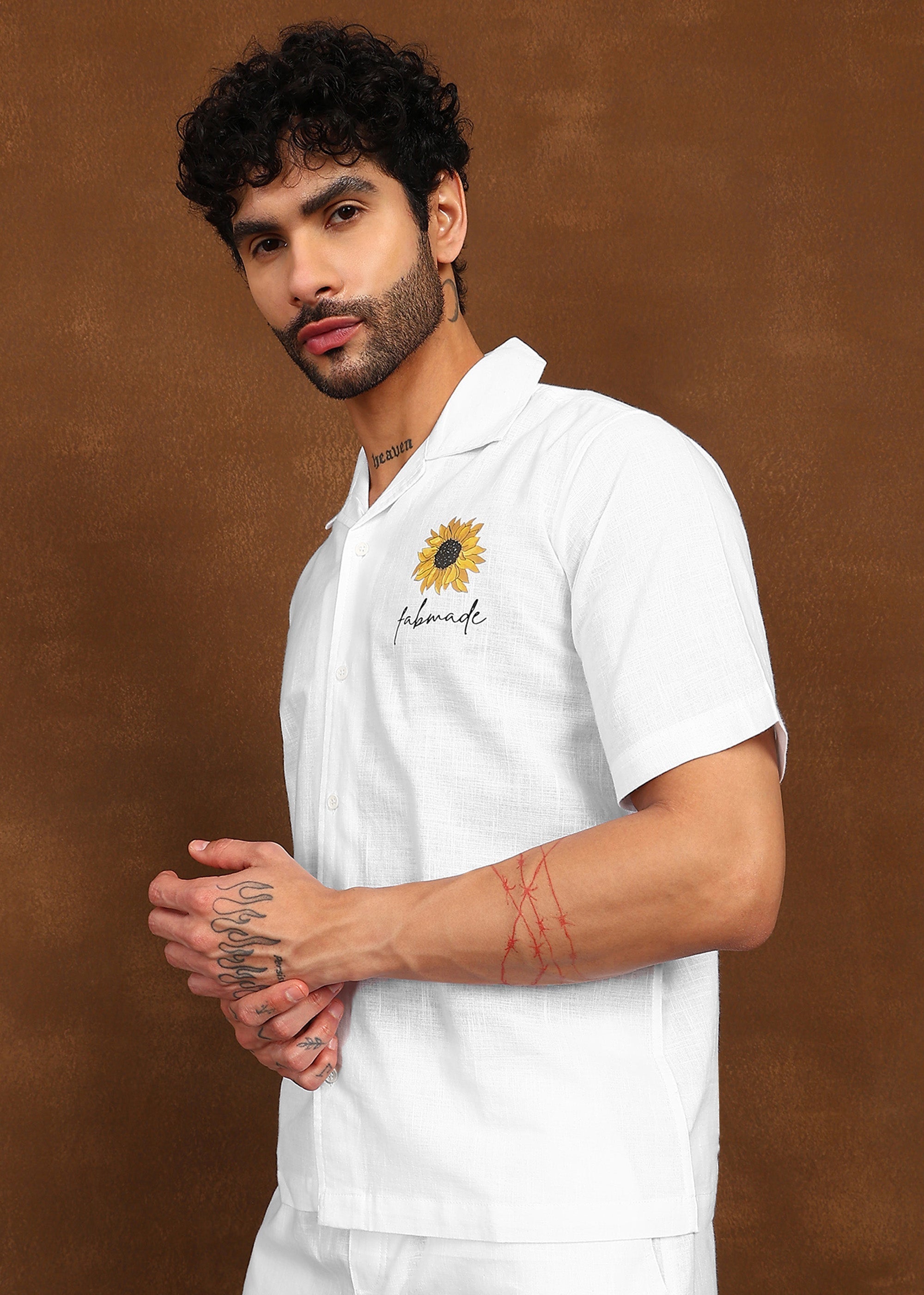 Fabmade Sunbloom Ivory Shirt | Grocsy