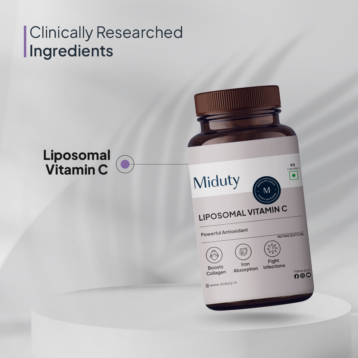 Miduty by Palak Notes Patented Liposomal Vitamin C Capsules | Grocsy