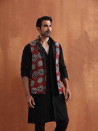 trueBrowns Men's Rust Printed Nehru Jacket | Grocsy