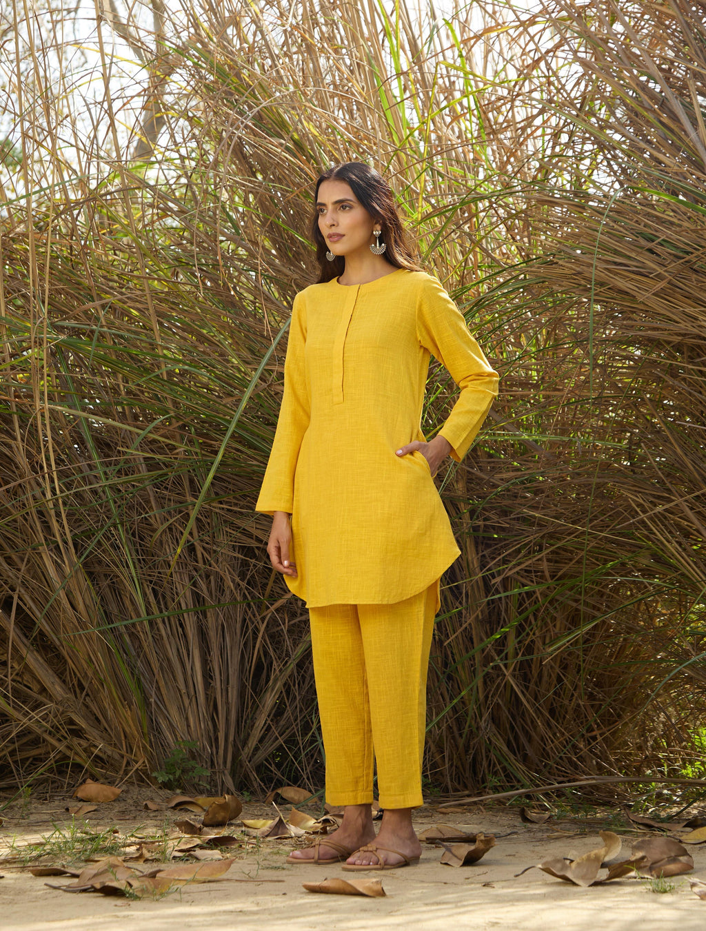 trueBrowns Mustard Cotton Co-ord Set | Grocsy
