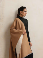 trueBrowns Brown Reversible Solid Woollen Stole | Grocsy