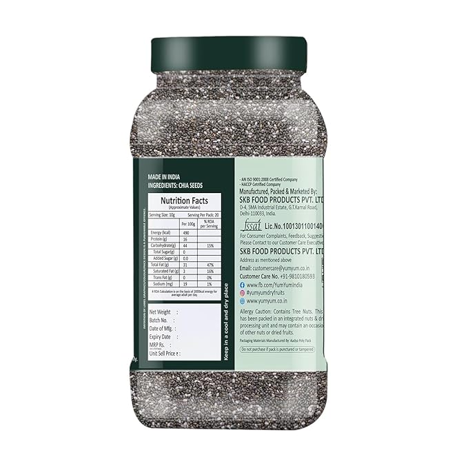 Yum Yum Raw Chia Seeds Jar | Grocsy