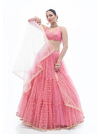 Myra Baby Pink Art Silk Designer Lehenga | Grocsy
