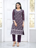Teeya Creation Wine Color Faux Georgette Silk Heavy Embroidery Work Fully Stitched Salwar Suit | Grocsy