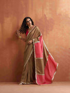 trueBrowns Bronze Tissue Ready To Wear Saree | Grocsy