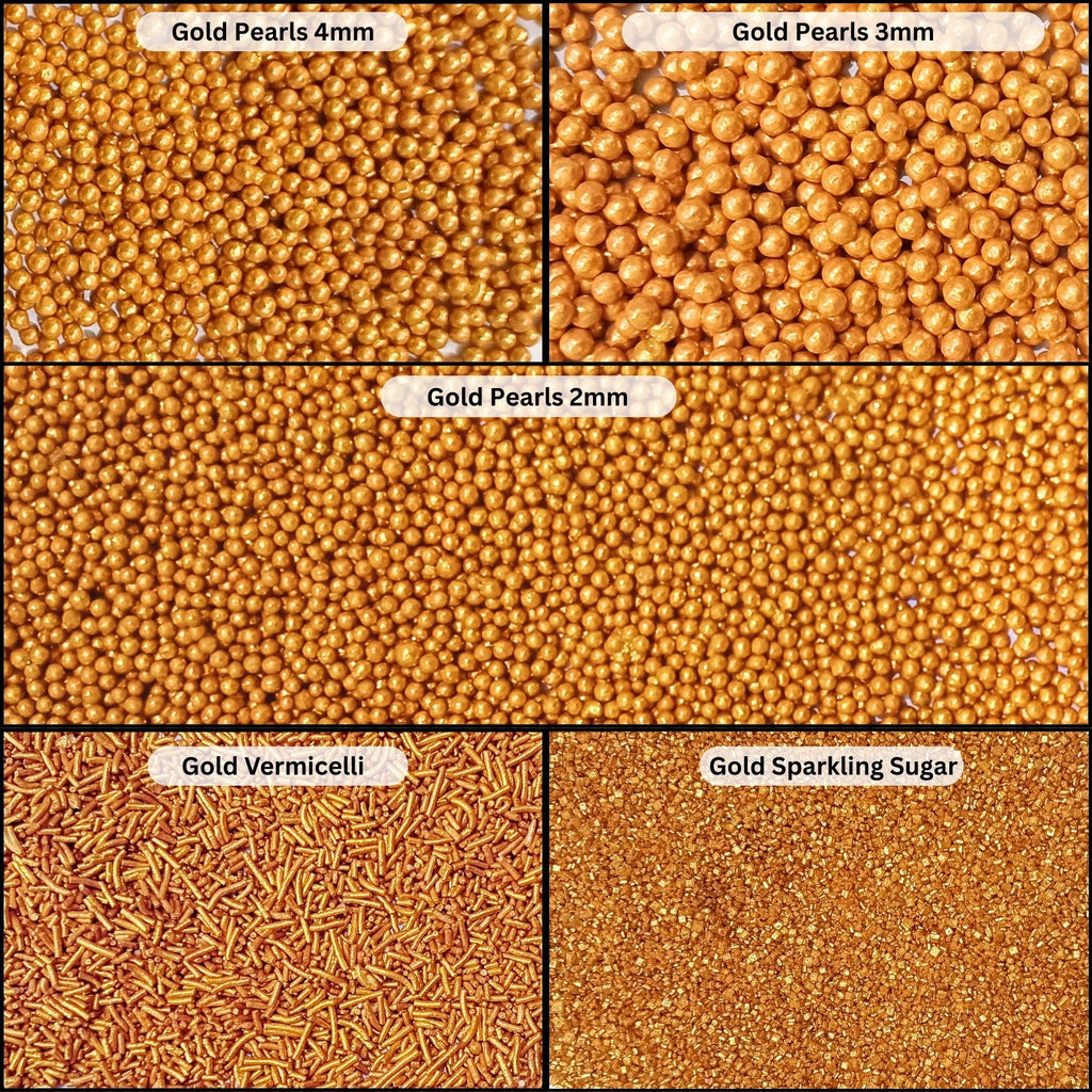 Confect Sprinkles for Cakes & Cupcakes Decoration | USP-22(Gold) | Grocsy