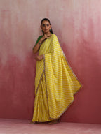 trueBrowns Lime Muslin Silk Saree | Grocsy