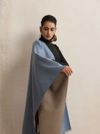 trueBrowns Blue Reversible Woollen Stole | Grocsy