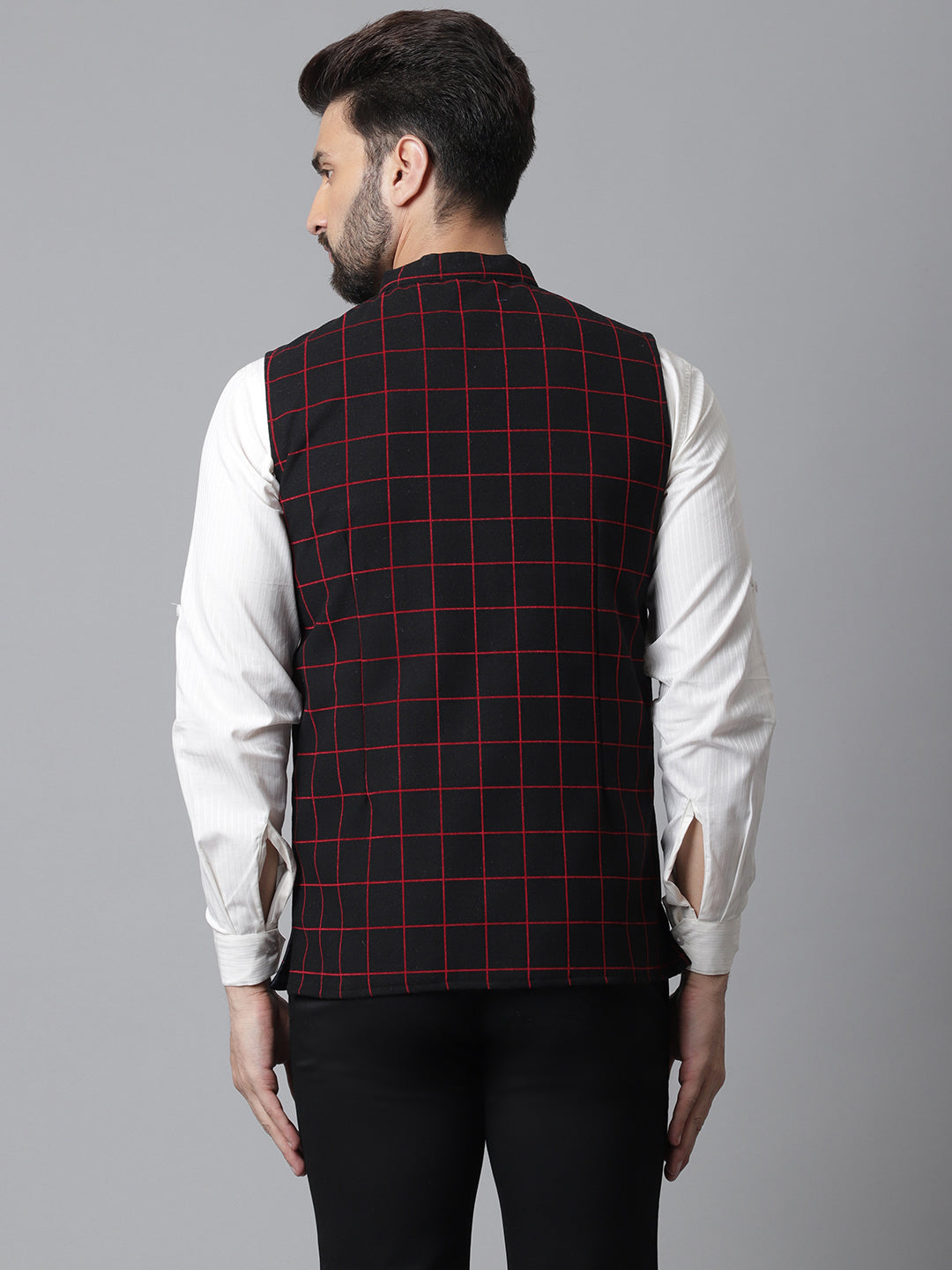 Even Apparels Men's Brown Nehru Jacket With Welt Pockets | Grocsy