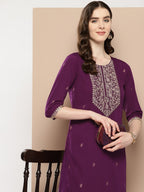 Ahalyaa Women Floral Yoke Design Regular Kurta with Palazzos | Grocsy