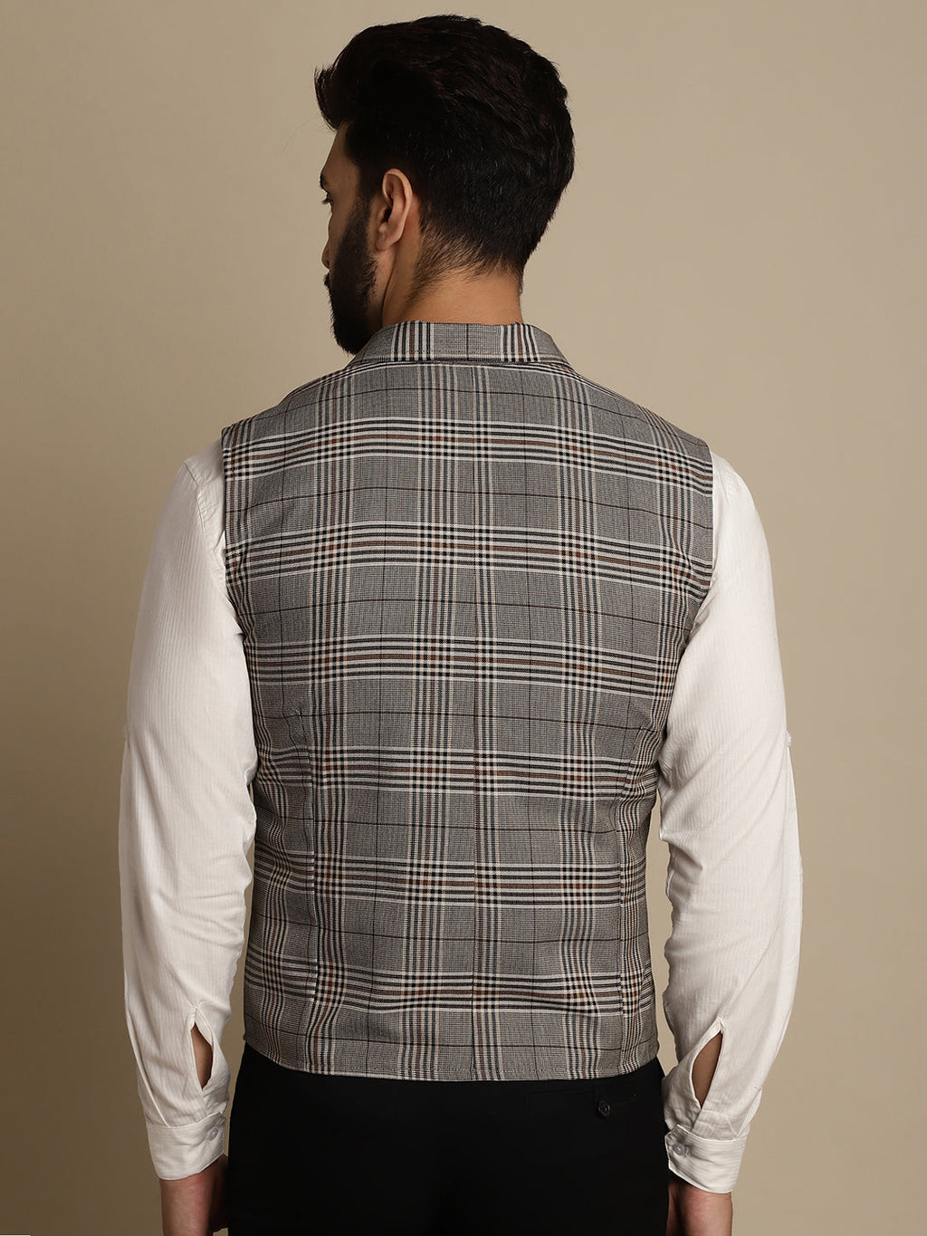 Even Apparels Men's Brown Waistcoat with Notched Lapel | Grocsy