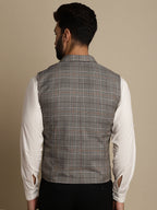 Even Apparels Men's Brown Waistcoat with Notched Lapel | Grocsy