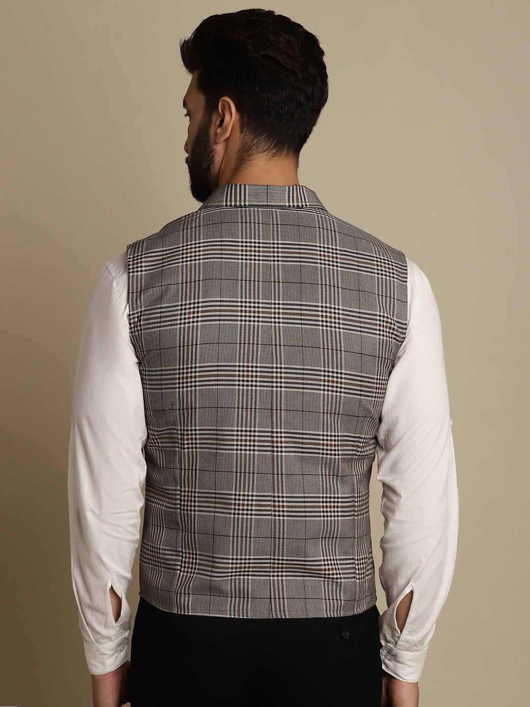 Even Apparels Men's Brown Waistcoat with Notched Lapel | Grocsy