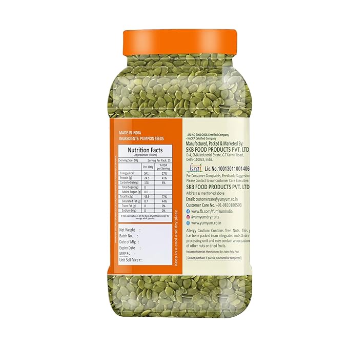 Yum Yum Roasted & Salted Pumpkin Seeds Jar | Grocsy