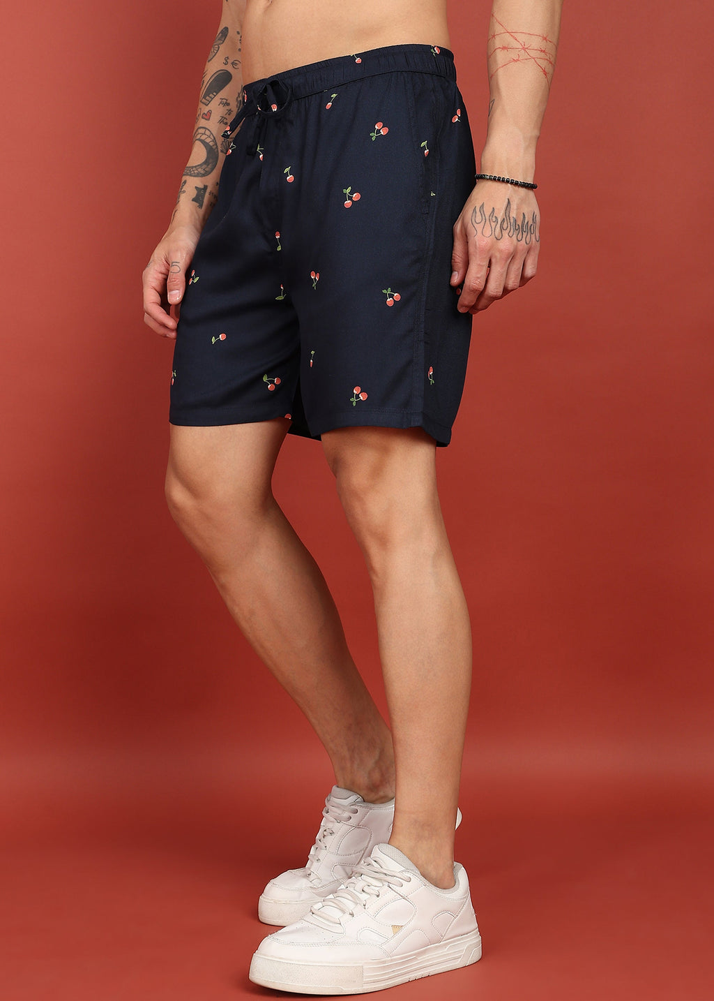 Fabmade Midnight Cherry Printed Shorts | Grocsy