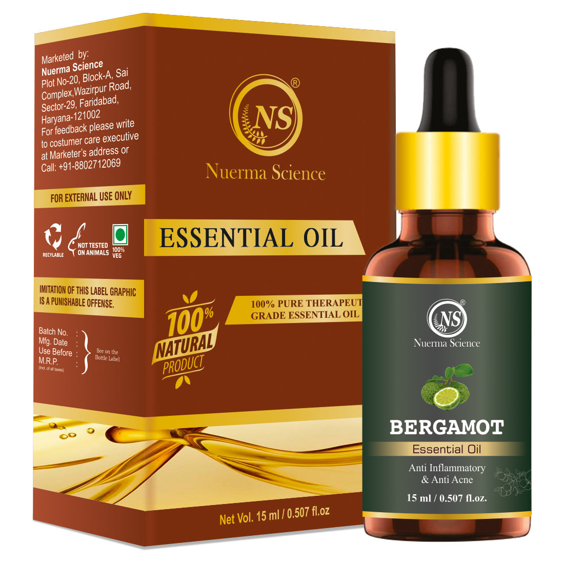 Nuerma Science Bergamot Essential Oil | Grocsy