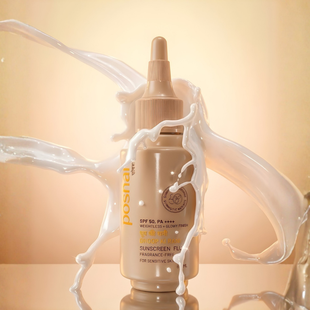 Poshan Skincare Dhoop Ki Rani Spf 50+ Sunscreen Fluid | Grocsy
